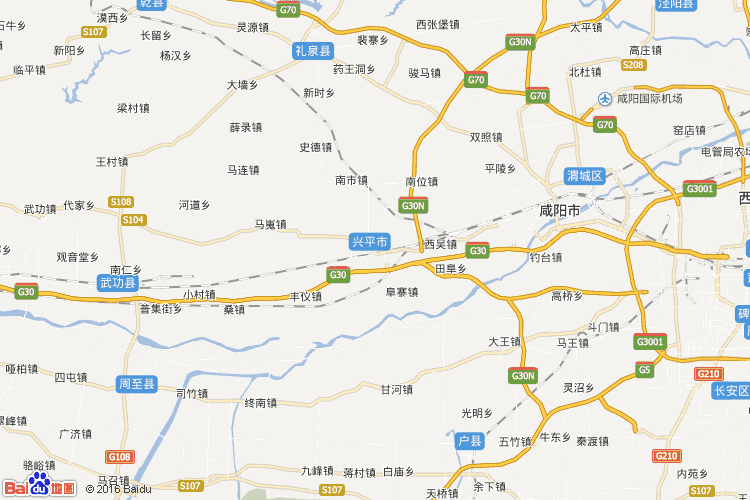 礼泉县地形图